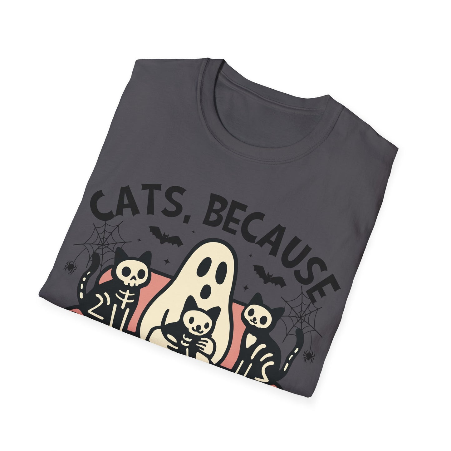 Cute Cat Ghost T-Shirt, Fun Graphic Tee, Pet Lover Gift, Halloween Apparel, Unisex Softstyle Shirt, Creepy Cat Design